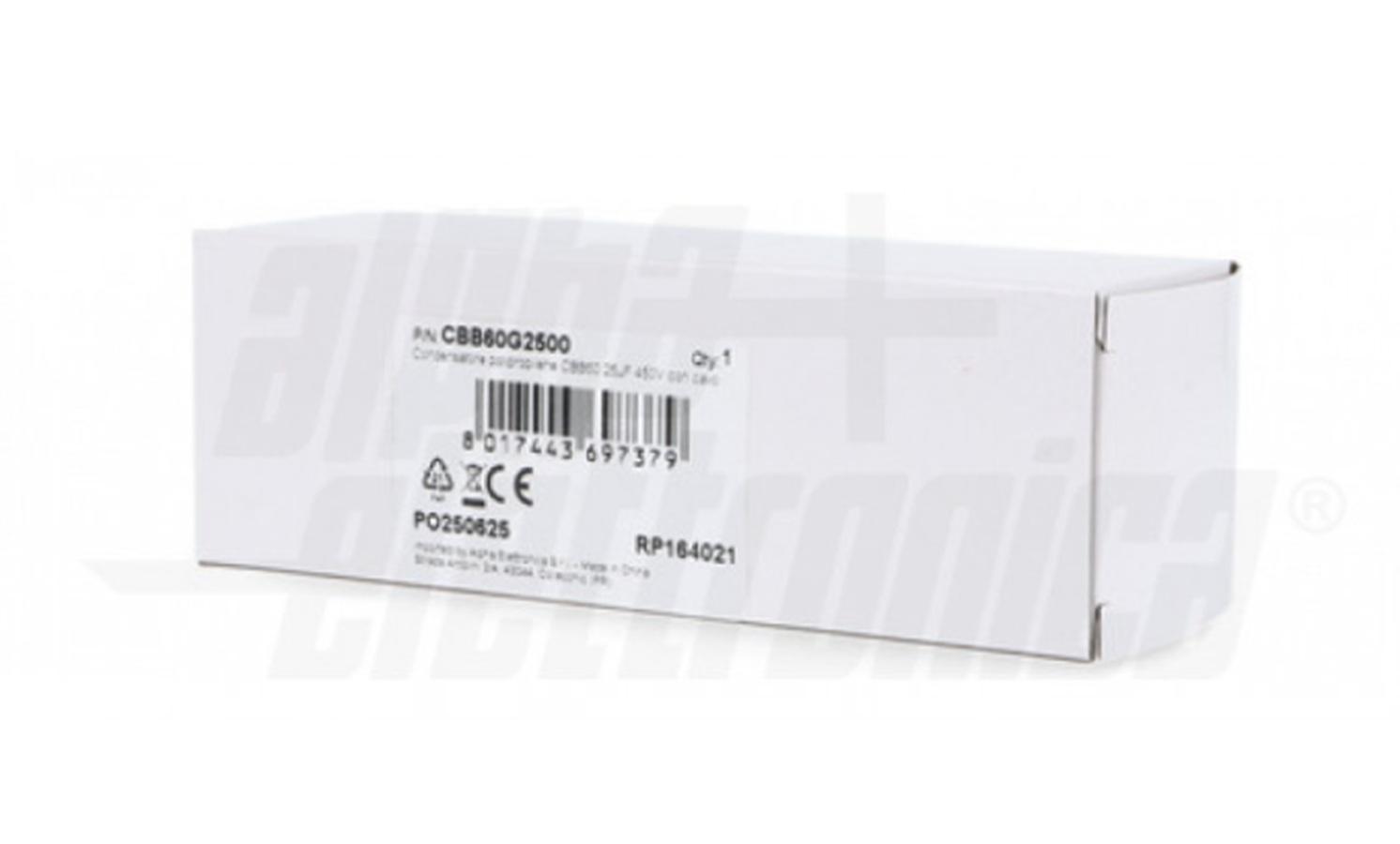 alpha elettronica alpha elttronica condensatore polipropilene motori 25uf 450v cbb60g2500 - foto 2