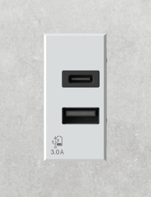 4 box 4 box modulo presa usb 3.0 compatibile bticino axolute bianca 4b.hd.usb.30 - foto 1