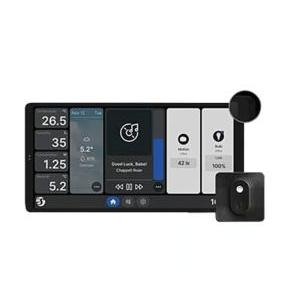 Pannello a muro smart grande nero con display x2 e sensore sh-wallbkit2x