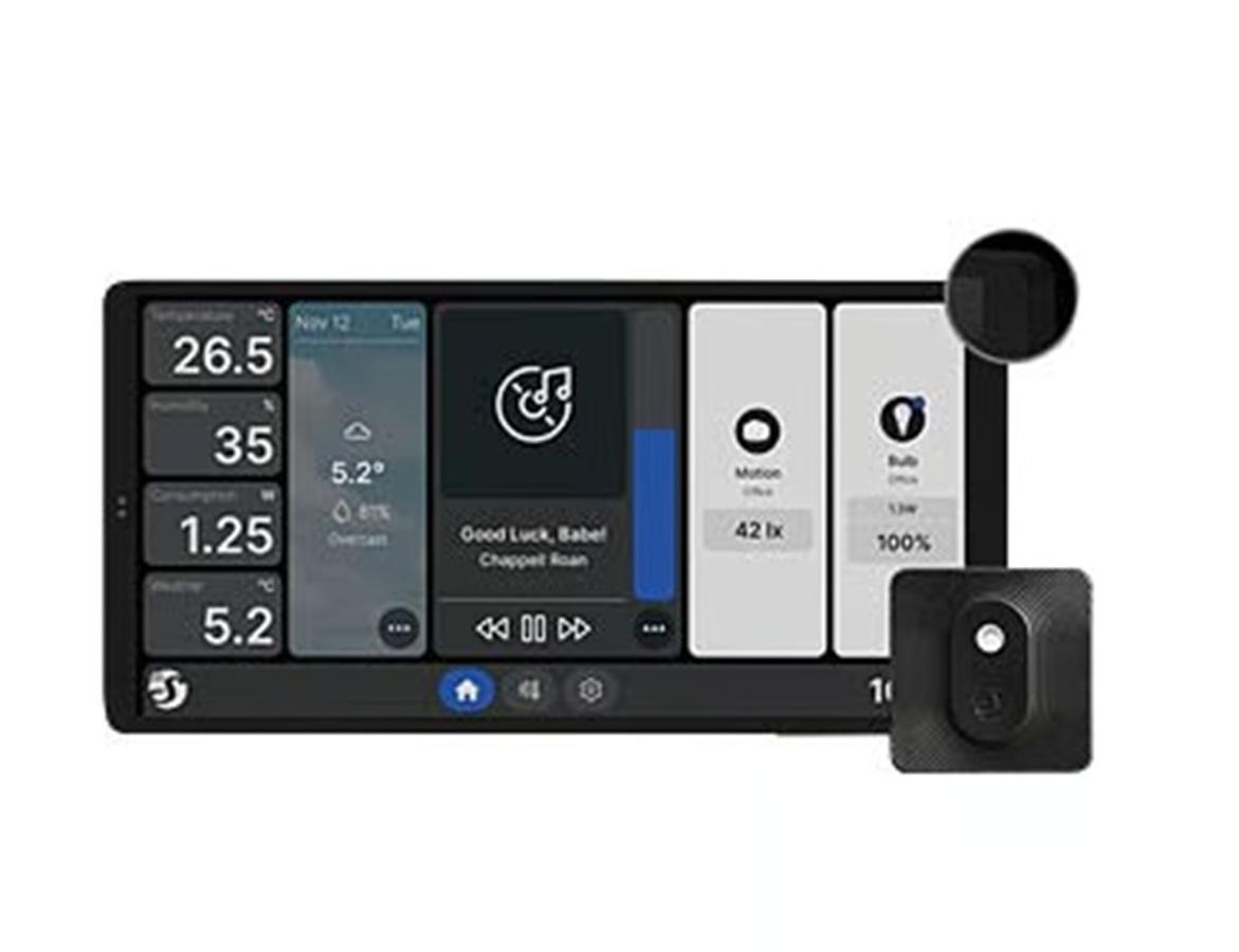 shelly smart pannello a muro smart grande nero con display x2 e sensore sh-wallbkit2x - foto 1