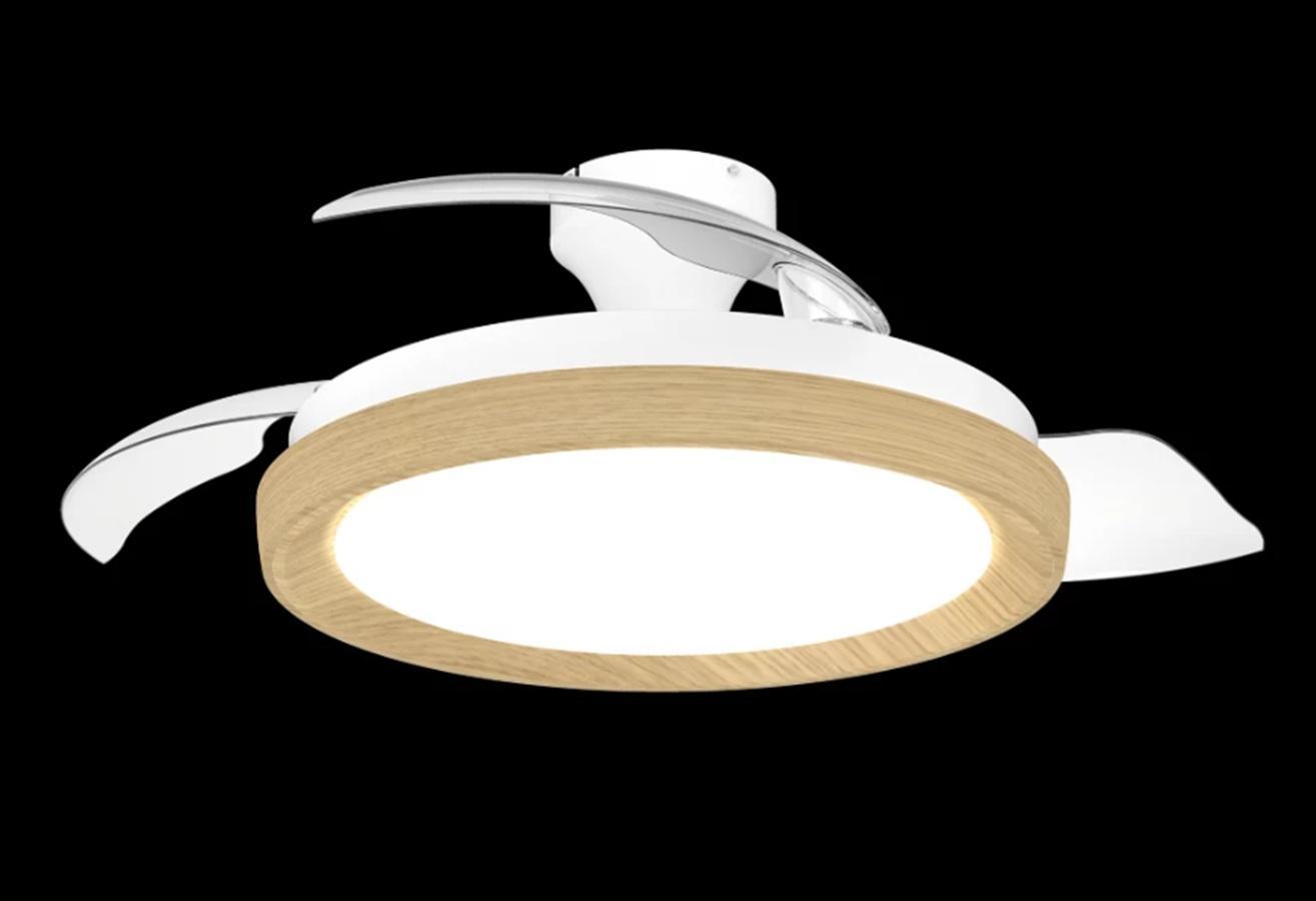 philips philips ventilatore da soffitto led dimmerabile 28w 35w dc philips blisswoodim legno - foto 1