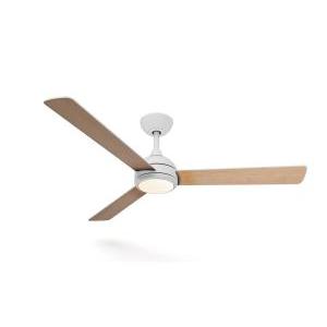 Ventilatore soffitto led design moderno 132cm  velyxlight bianco legno