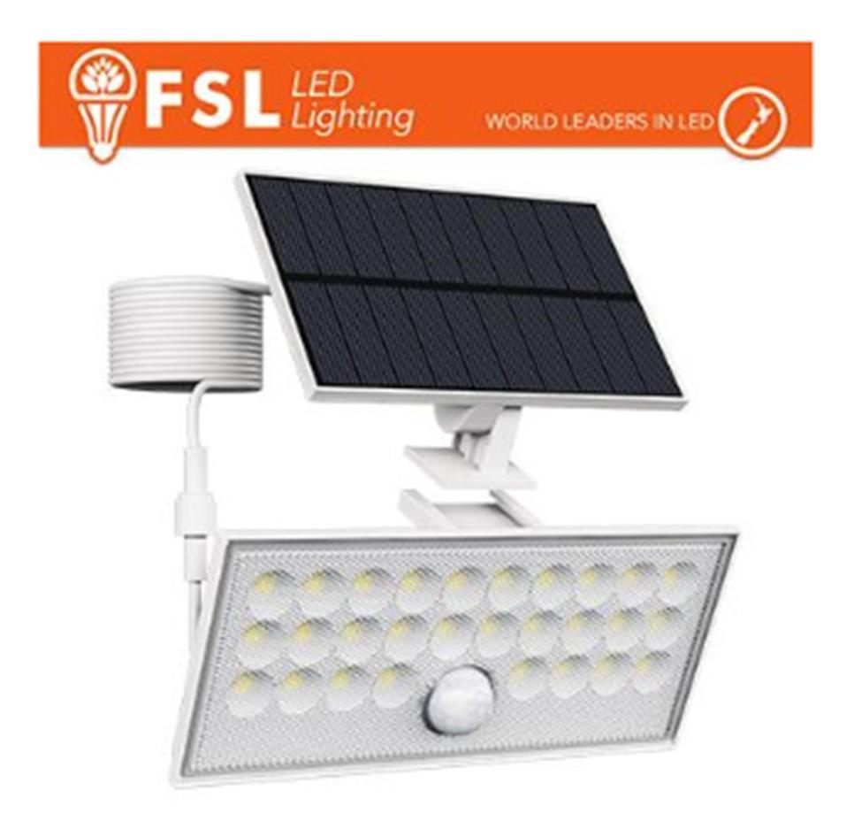 faeber faeber faro solare led esterno con sensore 60w faeber flfsw305w alta efficienza - foto 1