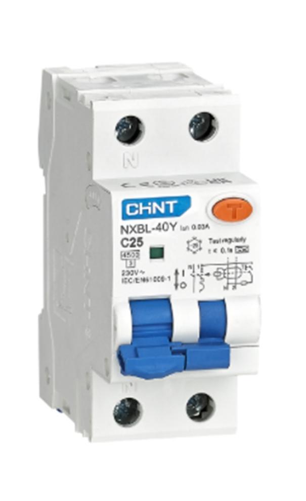 chint chint interruttore magnetotermico differenziale 1 polo più neutro 519863 chint nxbl40y c20 4.5ka 30ma - foto 1