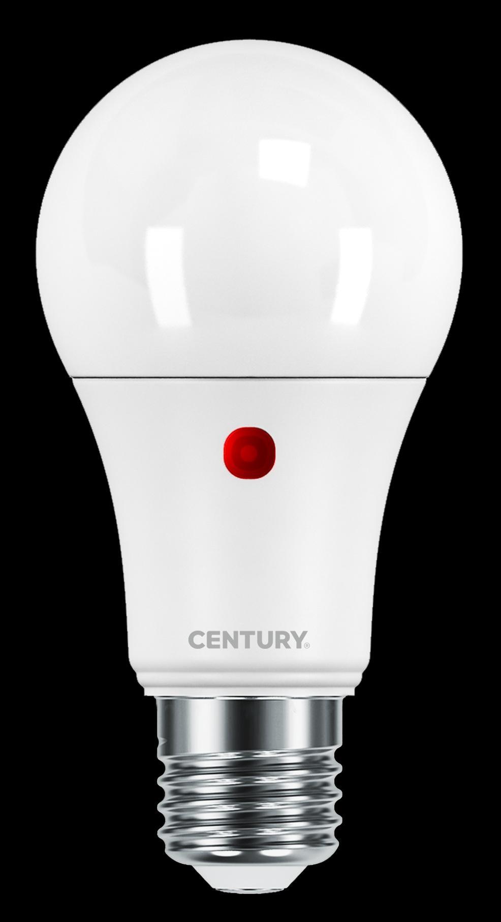 lampadina LED con sensore crepuscolare Century attacco E27 11W 1050 lumen luce calda
