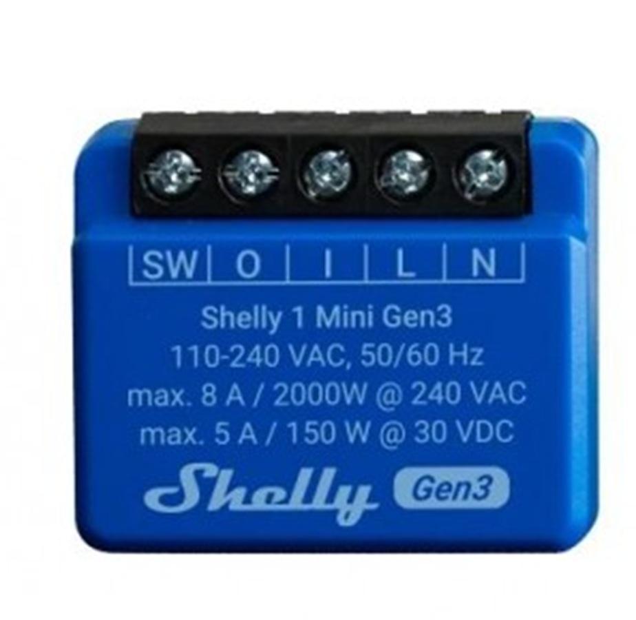 shelly smart relè smart wifi bluetooth 8a shelly smart sh-mini1g3 controllo remoto sistema domotico - foto 1
