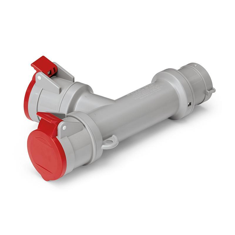 scame scame adattatore doppio industriale 2x 3p t 380v 16a ip44 scame 600.2005-063 per impianti elettrici esterni - foto 1