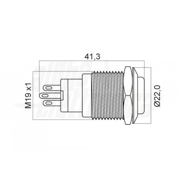 alpha elettronica alpha elettronica interruttore antivandalo 1 polo acciaio 19 mm alpha elettronica 330-065l-5 robustezza sicurezza installazione - foto 2