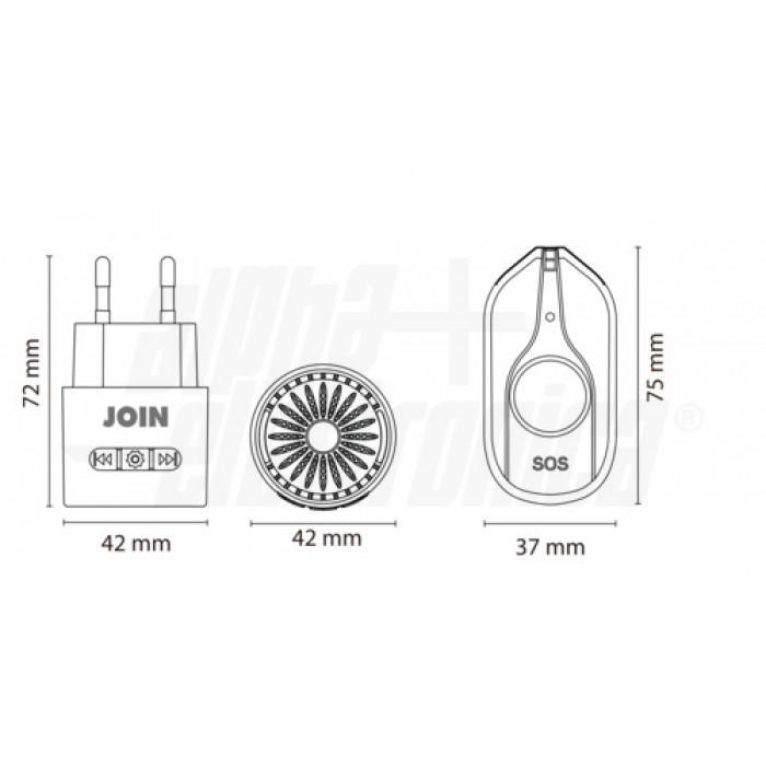alpha elettronica alpha elettronica kit pulsante sos campanello senza fili alpha elettronica db100-03w segnalazione emergenza rapida - foto 3