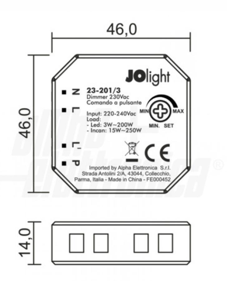 alpha elettronica alpha elettronica dimmer elettronico 230v ac con cavi e memoria alpha elettronica 23-201-3 - foto 2
