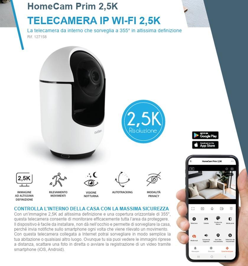 avidsen telecamera wifi ip ptz da interno 2 5k avidsen 127158 motorizzata - foto 2