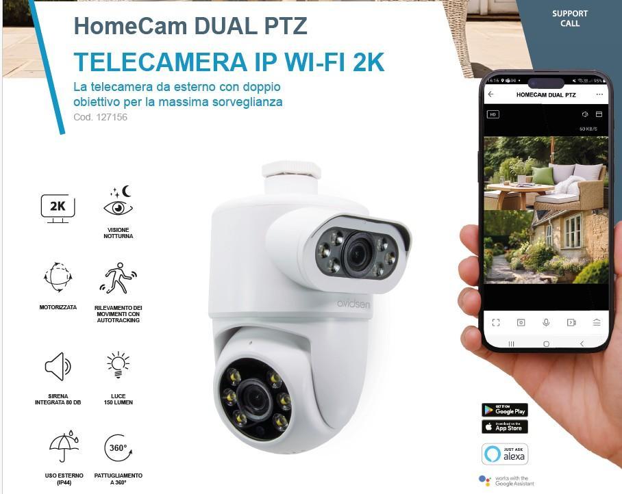 avidsen avidsen telecamera ip wifi da esterno dual lens avidsen 127156 doppia lente - foto 2