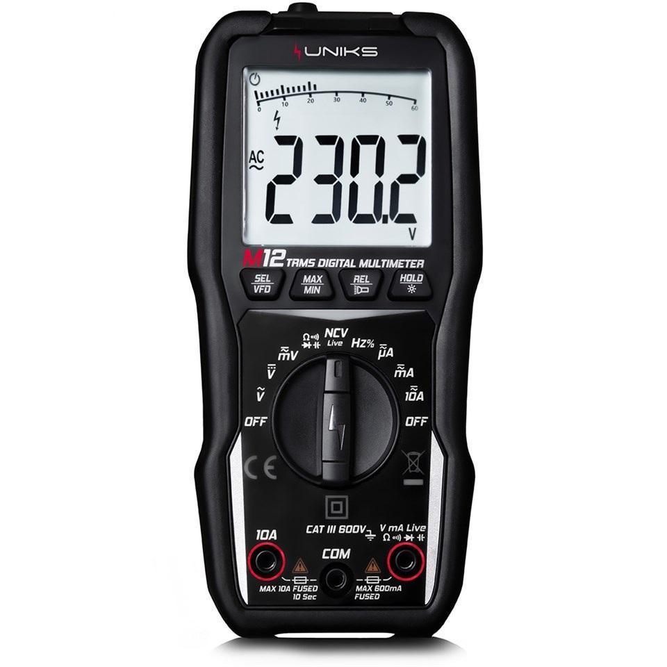uniks uniks multimetro automatico trms 600v ac dc uniks m12 strumento professionale - foto 1