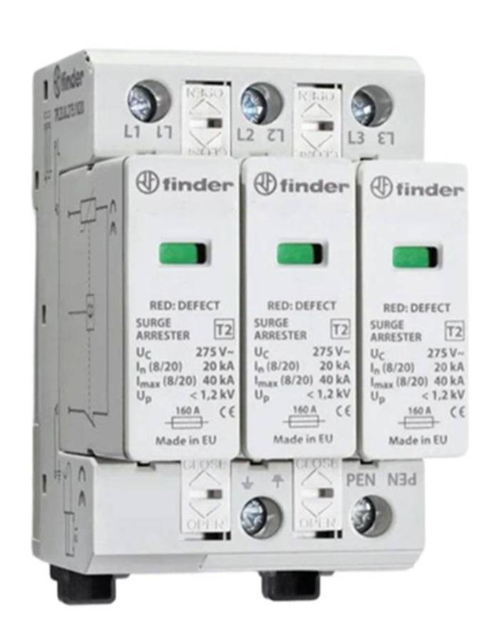 finder finder scaricatore sovratensione fotovoltaico 3 poli 1020vdc finder 7p2390000015 - foto 1