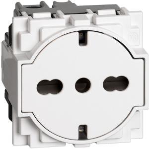 Living now presa elettrica flat bipasso schuko universale  kw4140a16f applicazioni civili e standard
