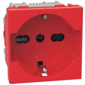 Presa schuko italiana rossa da incasso  j4140a16r per impianti civili
