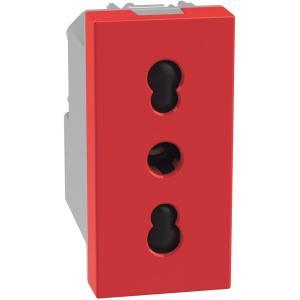 Presa bipasso civile rosso matixgo  j4180r installazione versatile