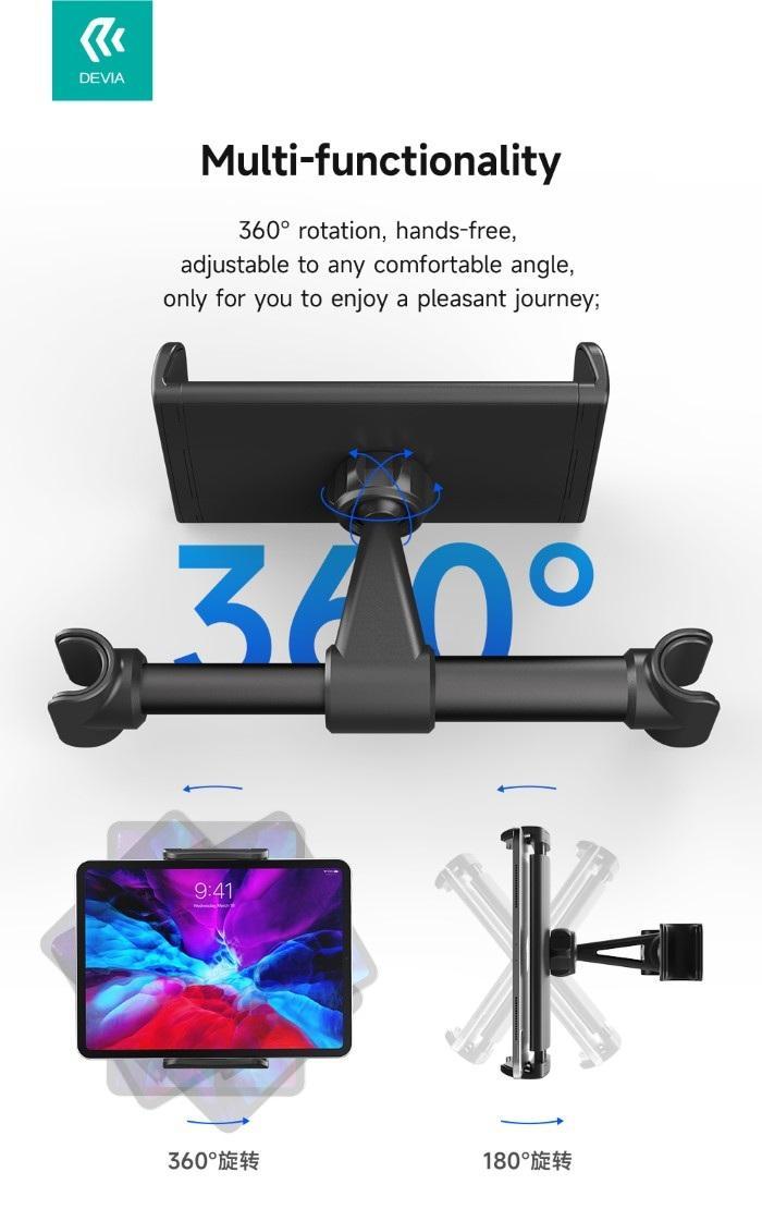 devia devia supporto auto tablet sedile posteriore demcc319b compatibile universale - foto 3