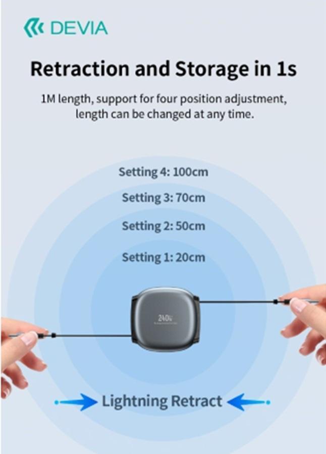 devia devia cavo usb c a usb c estensibile 240w 1 metro devia deefc662117 fast charge - foto 2 devia devia cavo usb c a usb c estensibile 240w 1 metro devia deefc662117 fast charge - foto 2