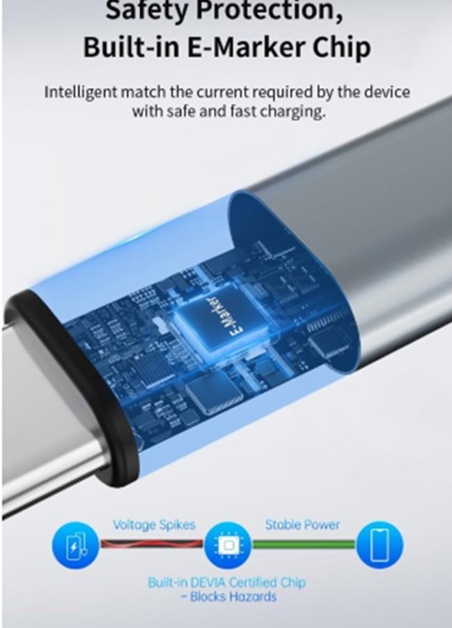 devia devia cavo usb c a usb c estensibile 240w 1 metro devia deefc662117 fast charge - foto 3 devia devia cavo usb c a usb c estensibile 240w 1 metro devia deefc662117 fast charge - foto 3