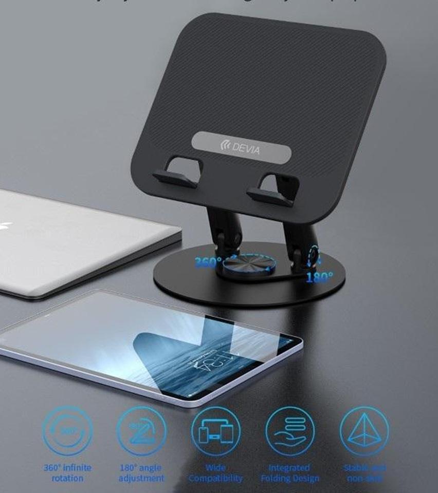devia devia supporto pieghevole rotazione 360 per tablet laptop deel238761b - foto 1 devia devia supporto pieghevole rotazione 360 per tablet laptop deel238761b - foto 1