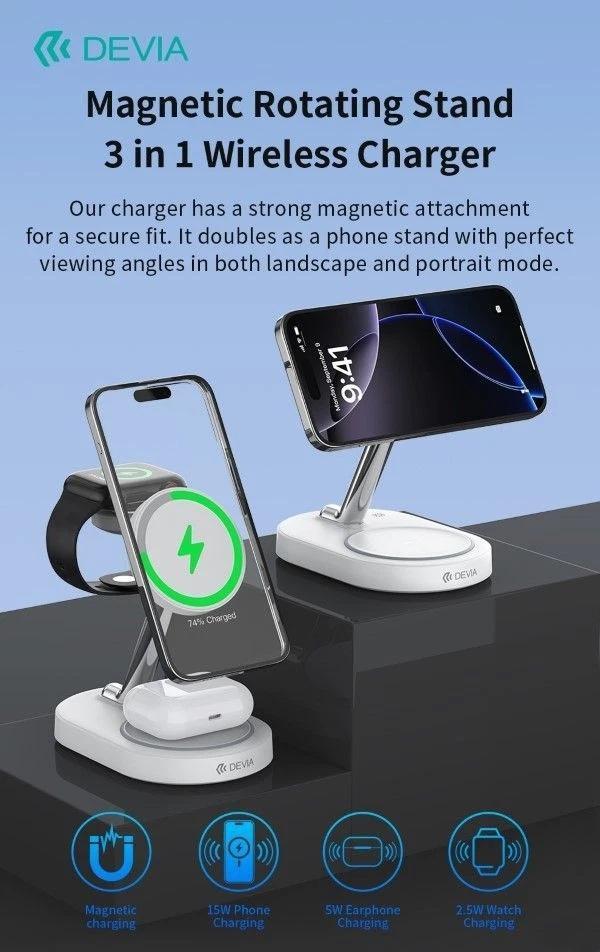 devia devia supporto magnetico ricarica wireless 15w devia dey302s844w universale - foto 1