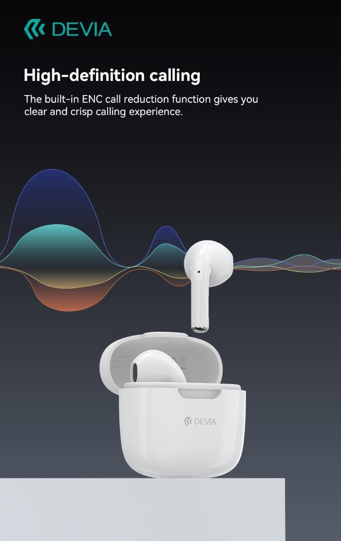 devia devia auricolari bluetooth 5.3 bianchi wireless detws57237w compatibili universali - foto 1 devia devia auricolari bluetooth 5.3 bianchi wireless detws57237w compatibili universali - foto 1