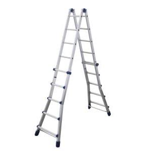 Scala telescopica alluminio 5 più 5 pioli  briko blu 2335898 per uso professionale
