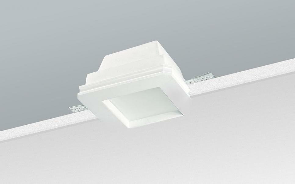 nobile italia nobile italia incasso quadrato c/vetro a scomparsa totale installazione in soffitto di cartongesso corpo gesso c/vetro gu10 gu5,3 - foto 1