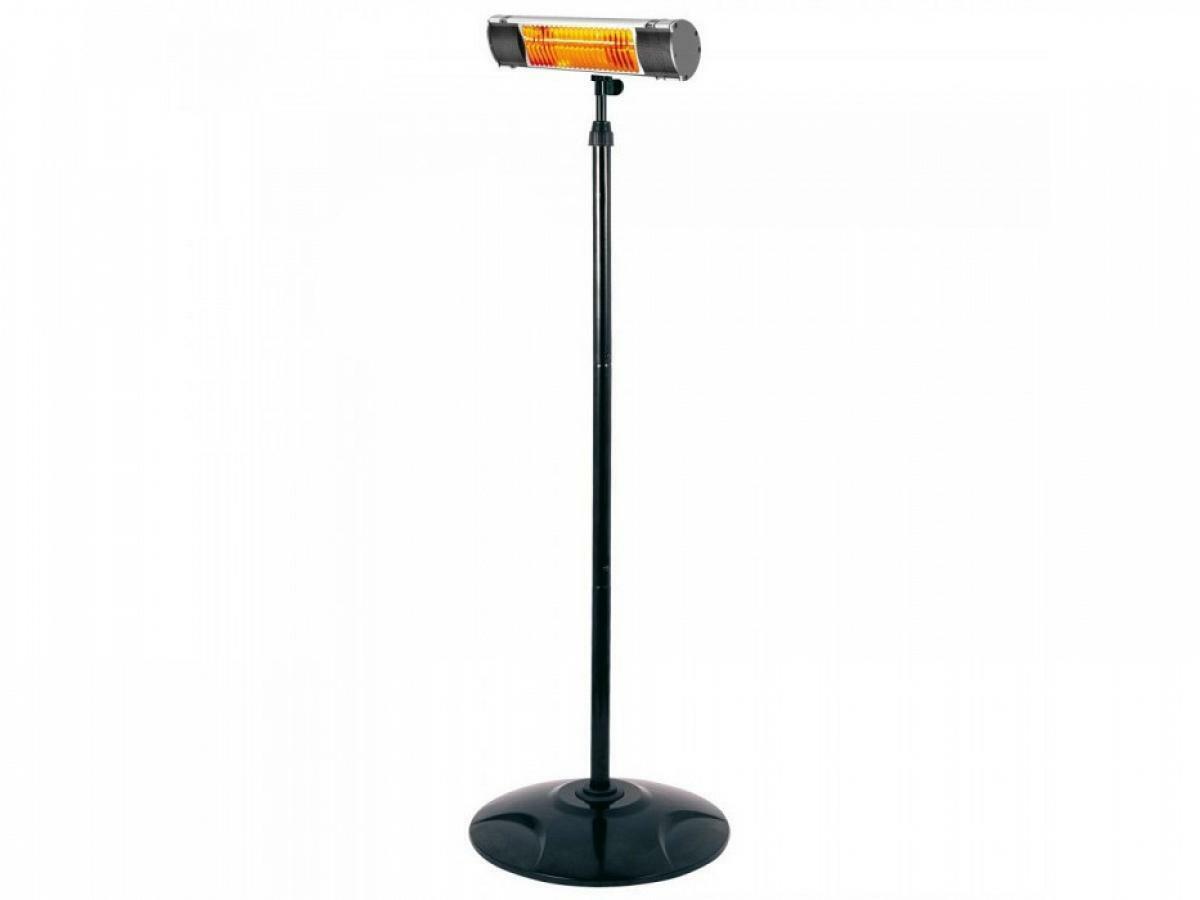 piantana regolabile per lampade riscaldanti da esterno in colore nero altezza 202 cm kemper